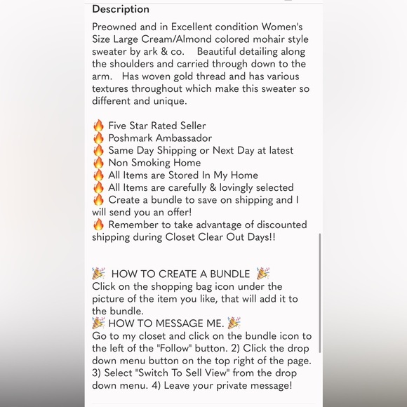 Women’s almond color mohair style sweater size large - Picture 11 of 11